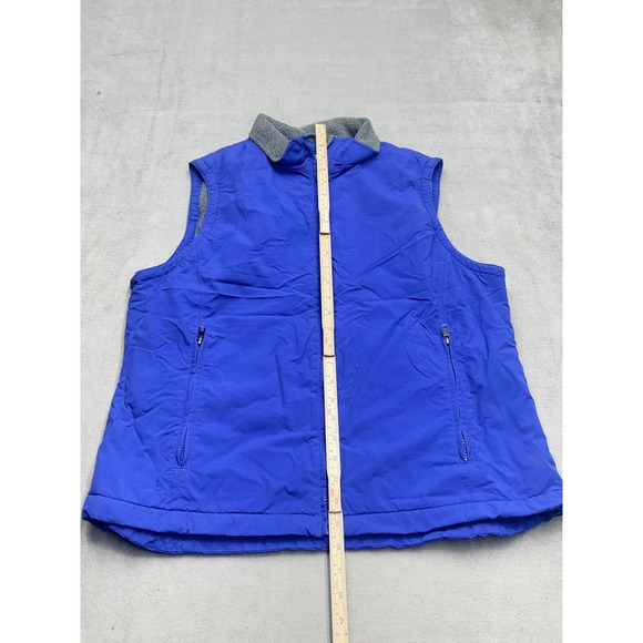 LL Bean Womens Large Blue Fleece Lined Full Zip Vest Pockets 0 WY09 Regular - Picture 2 of 6